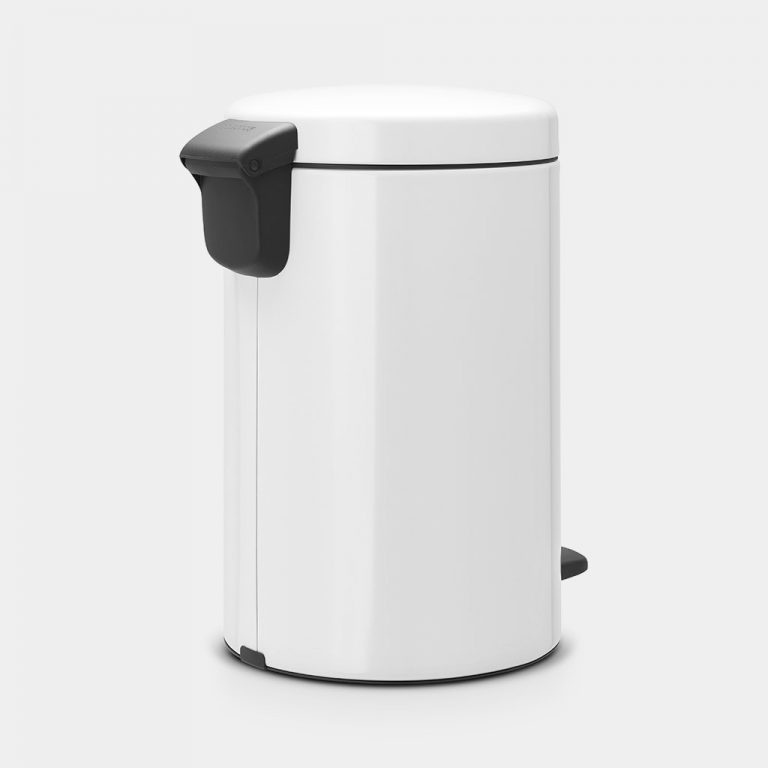 Pedal Bin newIcon, 12 litre, Soft Closing, Plastic Inner Bucket - White-385