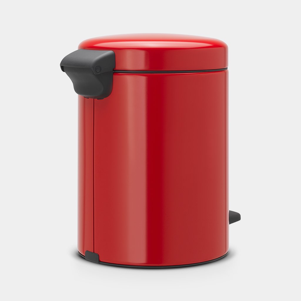 Passion Red 5 Litre Brabantia Pedal Bin newIcon with Plastic Inner Bucket 