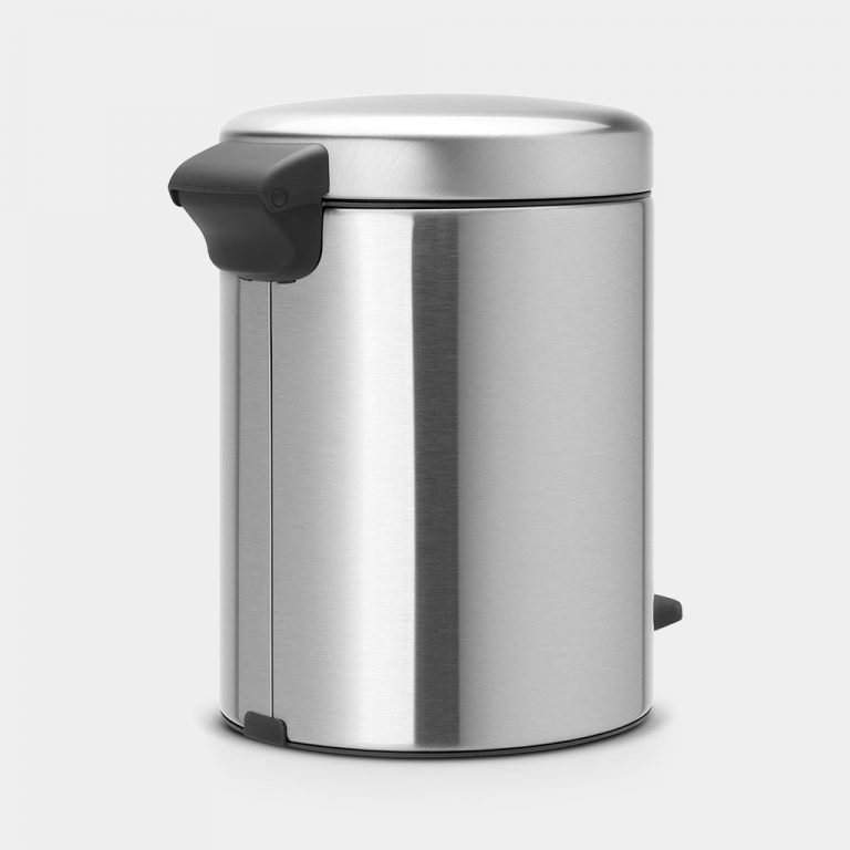 Pedal Bin newIcon, 5 litre, Soft Closing, Plastic Inner Bucket - Matt Steel Fingerprint Proof-405