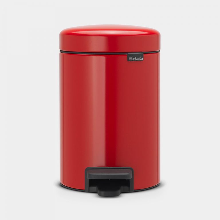 Pedal Bin newIcon, 3 litre, Soft Closing, Plastic Inner Bucket - Passion Red-0