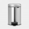 Pedal Bin newIcon, 3 litre, Soft Closing, Plastic Inner Bucket - Matt Steel Fingerprint Proof-0