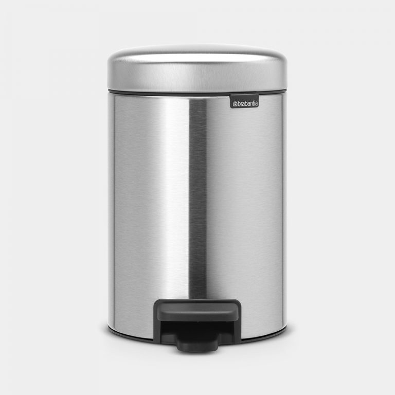 Pedal Bin newIcon, 3 litre, Soft Closing, Plastic Inner Bucket - Matt Steel Fingerprint Proof-0