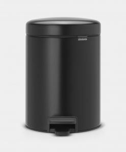 Pedal Bin newIcon, 5 litre, Soft Closing, Plastic Inner Bucket - Matt Black-0