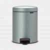Pedal Bin newIcon, 5 litre, Soft Closing, Plastic Inner Bucket - Metallic Mint-0