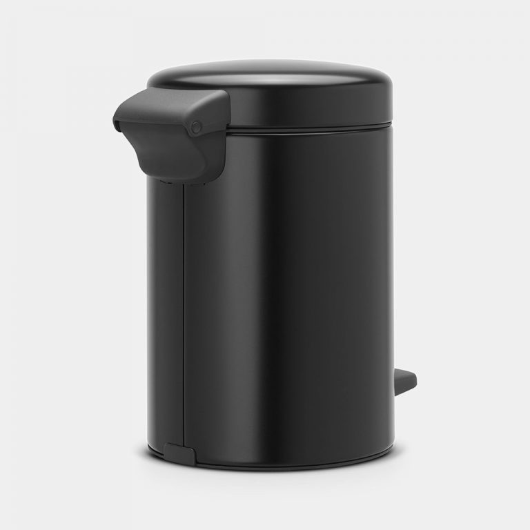 Pedal Bin newIcon, 3 litre, Soft Closing, Plastic Inner Bucket - Matt Black-3108