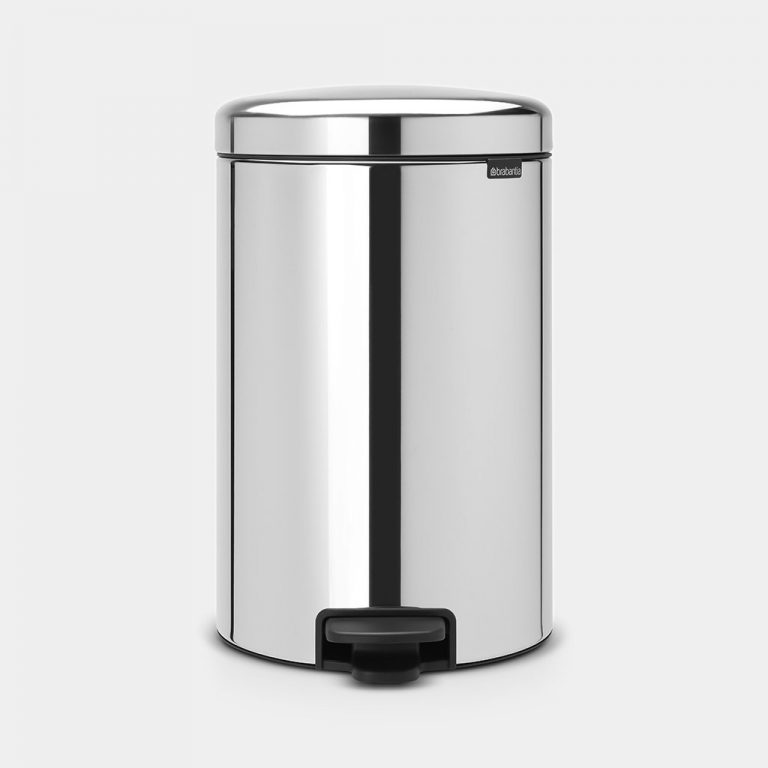 Pedal Bin newIcon, 20 litre, Soft Closing, Plastic Inner Bucket - Brilliant Steel-0
