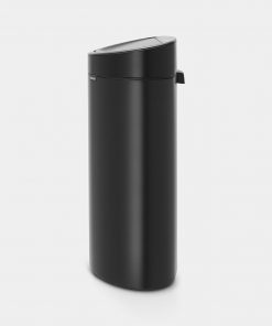 Touch Bin New, 40 litre, Plastic Inner Bucket - Matt Black-3584