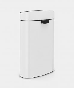 Touch Bin New, 40 litre, Plastic Inner Bucket - White-3597
