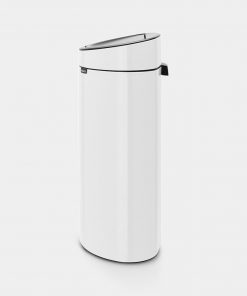 Touch Bin New, 40 litre, Plastic Inner Bucket - White-3596