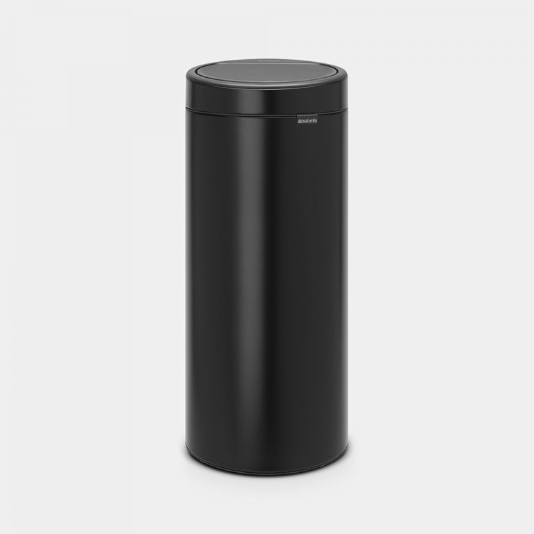 Touch Bin New, 30L, Plastic Inner Bucket - Matt Black-0
