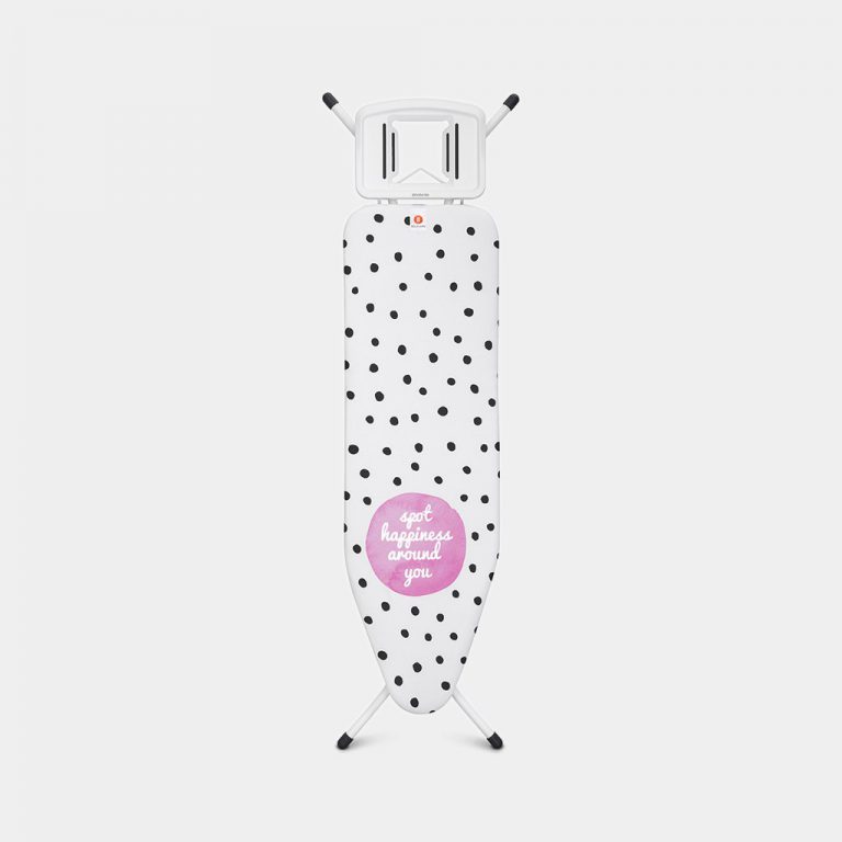 Ironing Board B, 124x38 cm, Solid Steam Iron Rest with Beach Towel - Dots-0