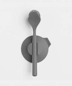 Dish Brush with Suction Cup Holder - Dark Grey-0