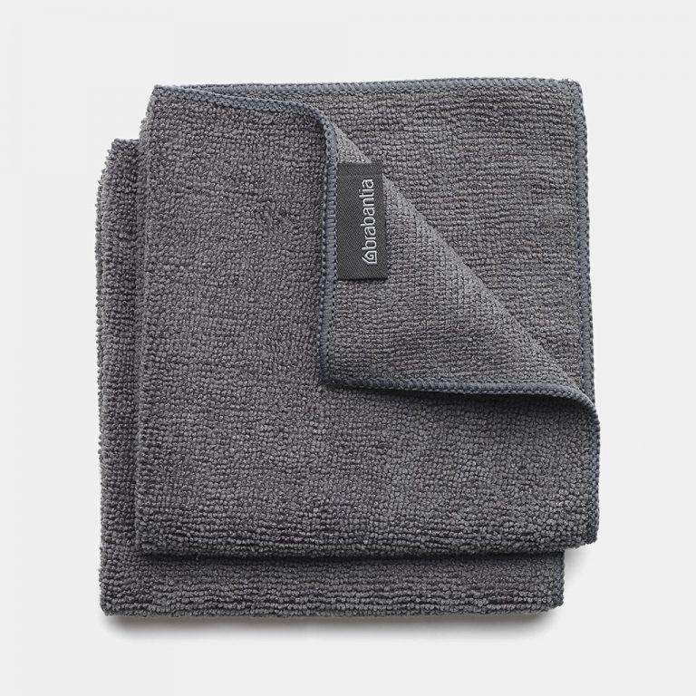 Microfibre Dish Cloths, 30 x 30 cm, Set of 2 - Dark Grey-3915