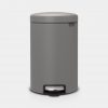 Pedal Bin newIcon, 12 litre, Soft Closing, Plastic Inner Bucket - Mineral Concrete Grey-0