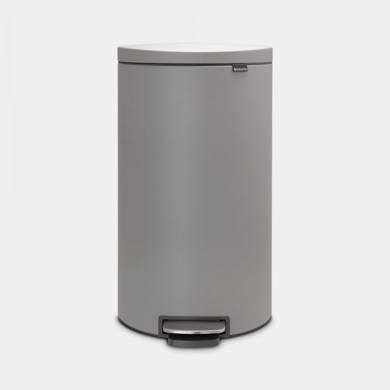 Pedal Bin FlatBack+, 30 litre, Soft Closing, Plastic Inner Bucket - Mineral Concrete Grey-0