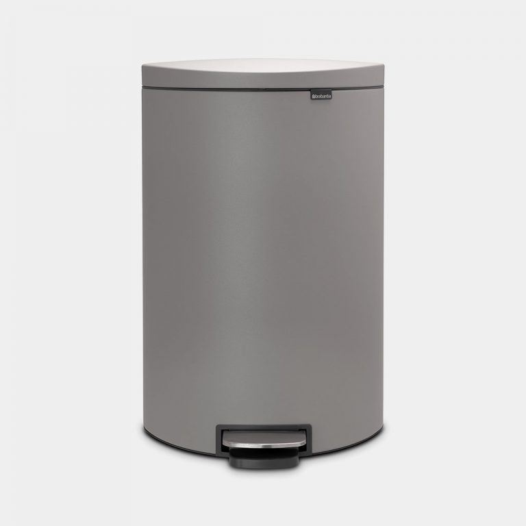 Pedal Bin FlatBack+, 40 litre, Soft Closing, Plastic Inner Bucket - Mineral Concrete Grey-0