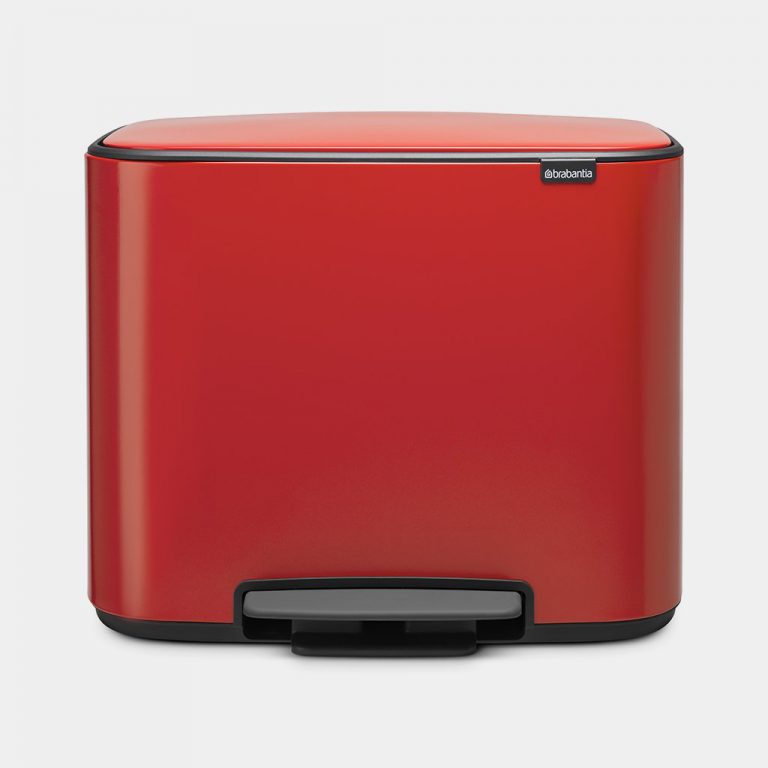 Bo Pedal Bin, with 3 Inner Buckets, 3 x 11 litres - Passion Red-0