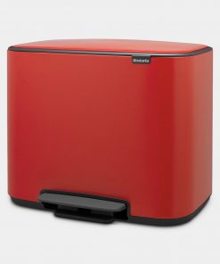 Bo Pedal Bin, with 2 Inner Buckets, 11 + 23 litres - Passion Red-558