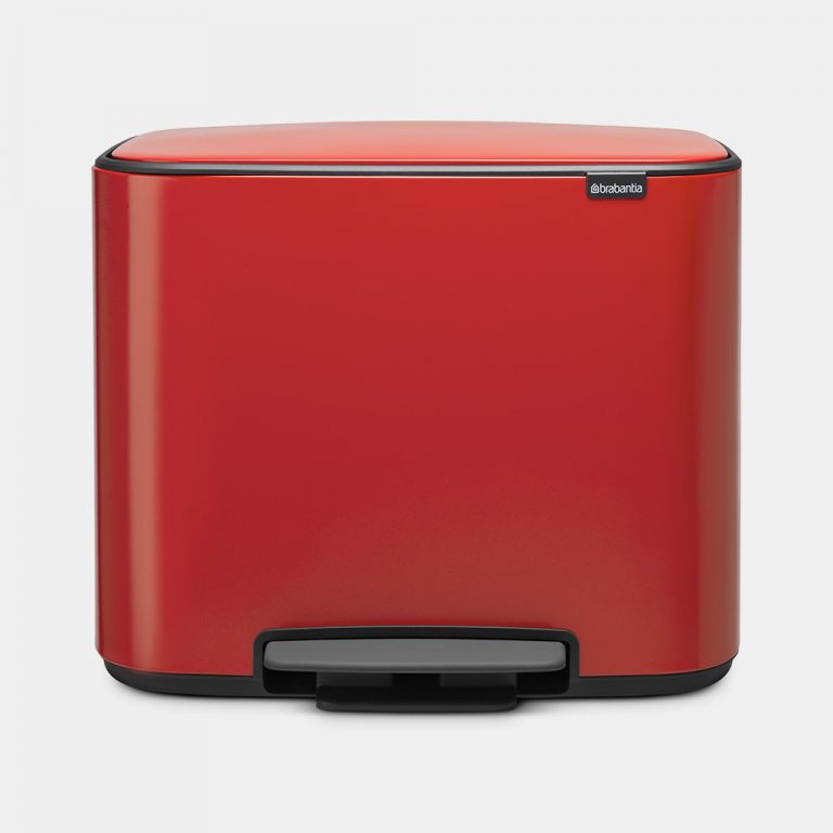 Bo Pedal Bin, with 2 Inner Buckets, 11 + 23 litres - Passion Red-0
