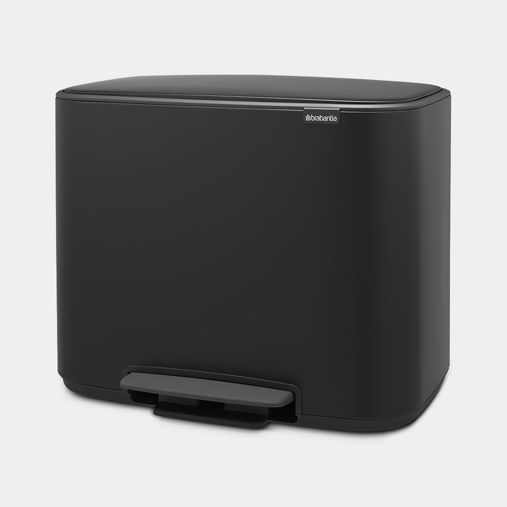 Bo Pedal Bin, with 1 Inner Bucket, 36 litres - Matt Black-612