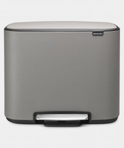Bo Pedal Bin, with 3 Inner Buckets, 3 x 11 litres - Mineral Concrete Grey-0