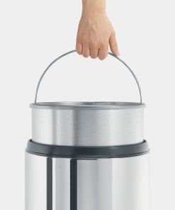 Flame Guard Waste Paper Bin, 30 litre, Metal Inner Bucket - Brilliant Steel-1160
