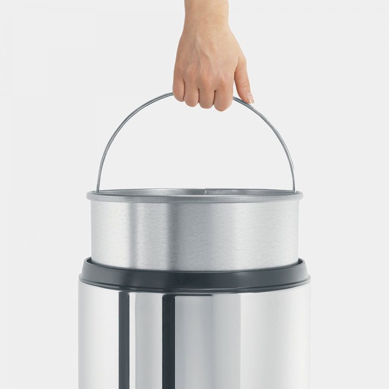 Flame Guard Waste Paper Bin, 30 litre, Metal Inner Bucket - Brilliant Steel-1160