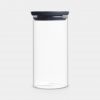 Stackable Glass Jar, 1.1 litre - Dark Grey-0