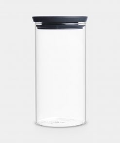 Stackable Glass Jar, 1.1 litre - Dark Grey-0