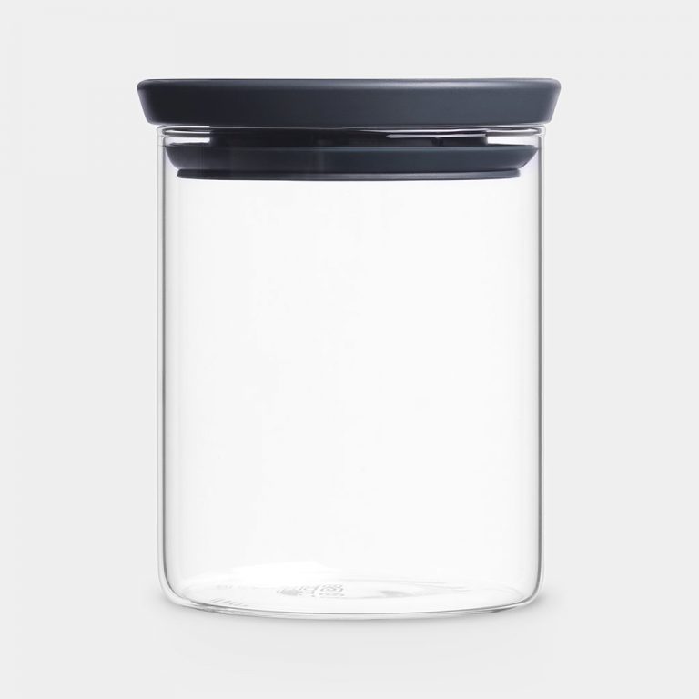 Stackable Glass Jar, 0.6 litre - Dark Grey-0