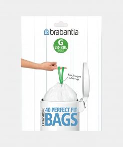 PerfectFit Bin Bags, Code G, 23-30 Litres, 40 Bags in Dispenser Pack - White-0