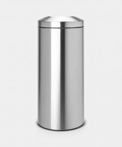 Flame Guard Waste Paper Bin, 30 litre, Metal Inner Bucket - Matt Steel-0