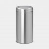 Touch Bin, 45 litre, Plastic Inner Bucket - Matt Steel Fingerprint Proof-7560