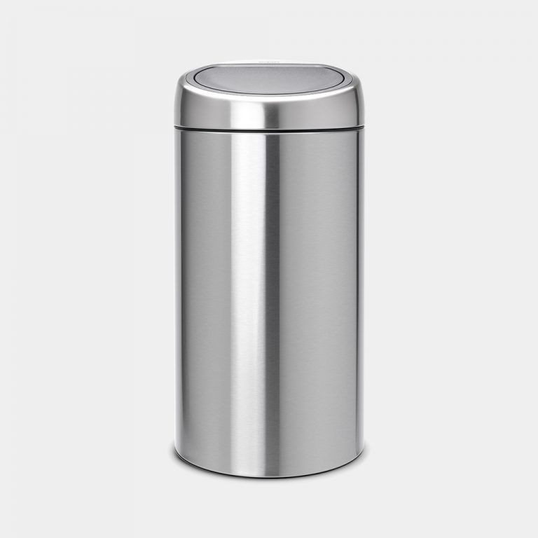 Touch Bin, 45 litre, Plastic Inner Bucket - Matt Steel Fingerprint Proof-7560