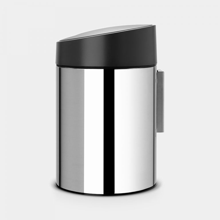 Slide Bin, 5 litre, Plastic Inner Bucket - Brilliant Steel-2375