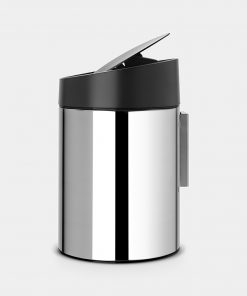 Slide Bin, 5 litre, Plastic Inner Bucket - Brilliant Steel-2372