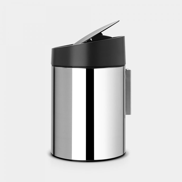 Slide Bin, 5 litre, Plastic Inner Bucket - Brilliant Steel-2372