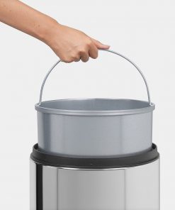 Touch Bin, 20 litre, Metal Bucket - Brilliant Steel-1443