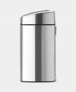 Touch Bin, 10 litre, Rectangular, Plastic Inner Bucket - Matt Steel Fingerprint Proof-2064