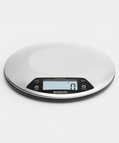 Digital Kitchen Scales, Round, with Timer - Matt Steel-2136