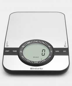 Digital Kitchen Scales, Rectangular, with Timer - Matt Steel-2156