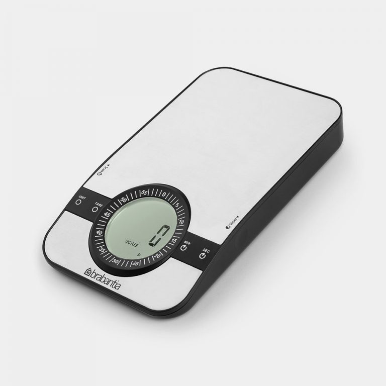 Digital Kitchen Scales, Rectangular, with Timer - Matt Steel-2153