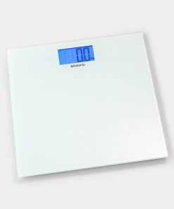 Digital Bathroom Scales, Battery Powered, Glass - White-2322