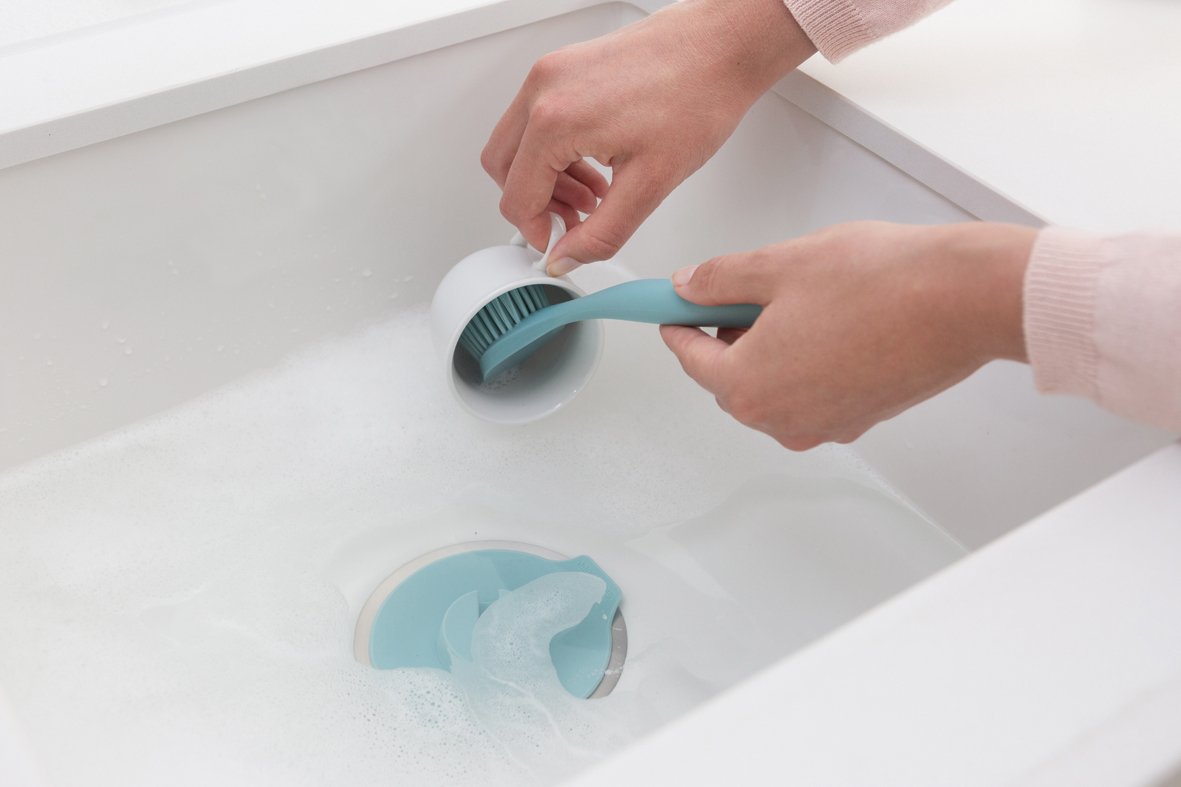 Dish Brush with Suction Cup Holder - Mint-3875