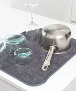 Microfibre Dish Drying Mat, 47 x 40 cm - Dark Grey-3878