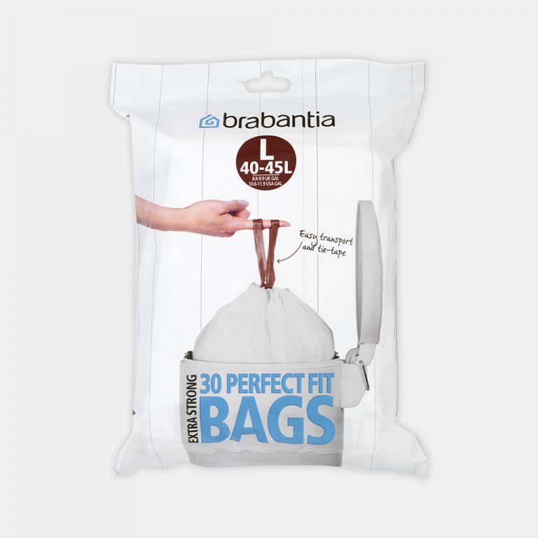PerfectFit Bags, Dispenser Pack, Code L, 40-45 litre, 30 Bags - White-0