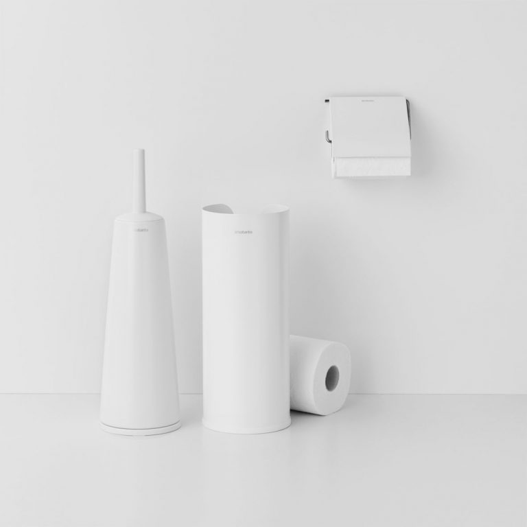 ReNew Toilet Brush and Holder - White-7079