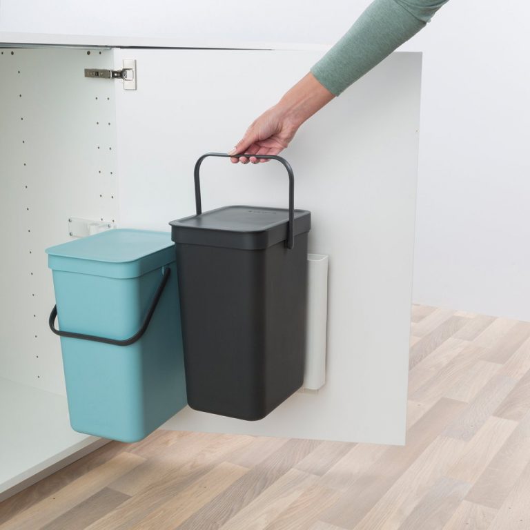 Sort & Go Built-in Bin, 2 x 16 litre - Mint / Grey-252