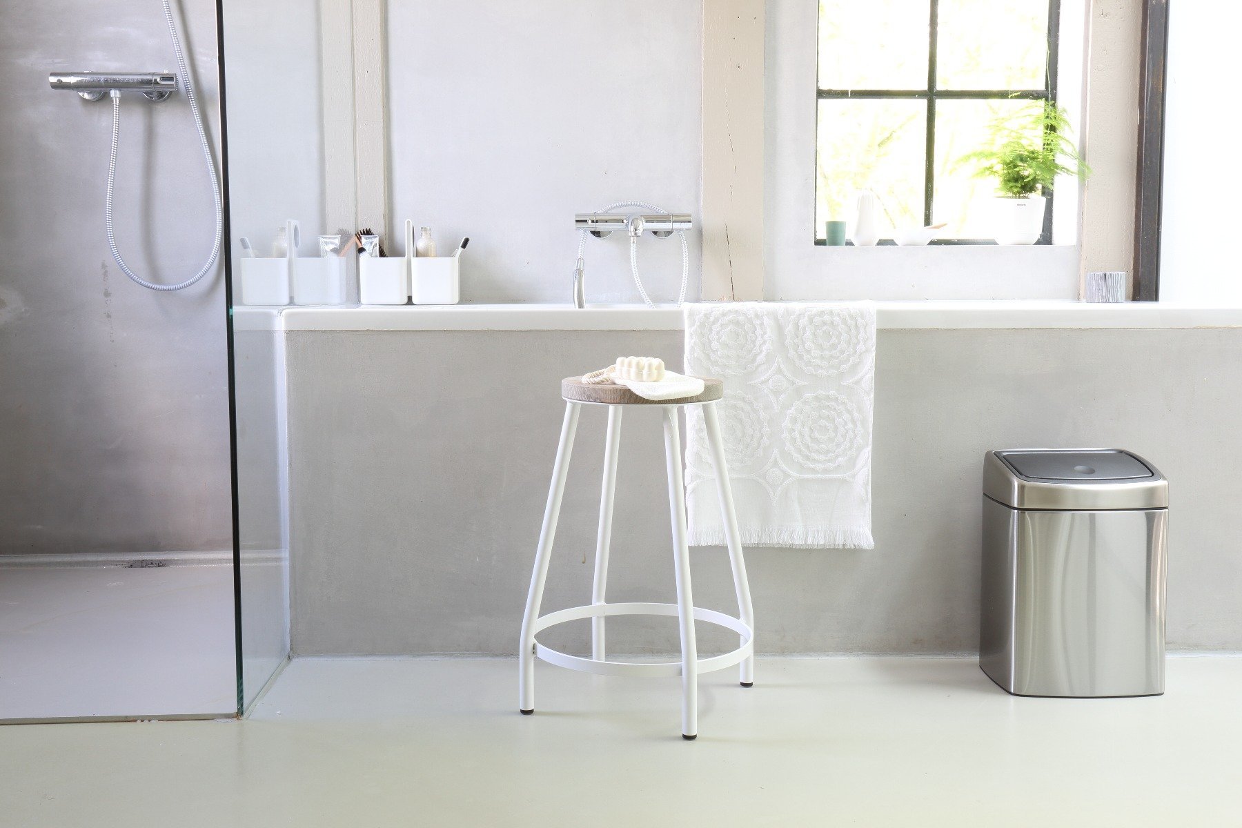 Touch Bin, 10 litre, Rectangular, Plastic Inner Bucket - Matt Steel Fingerprint Proof-2070