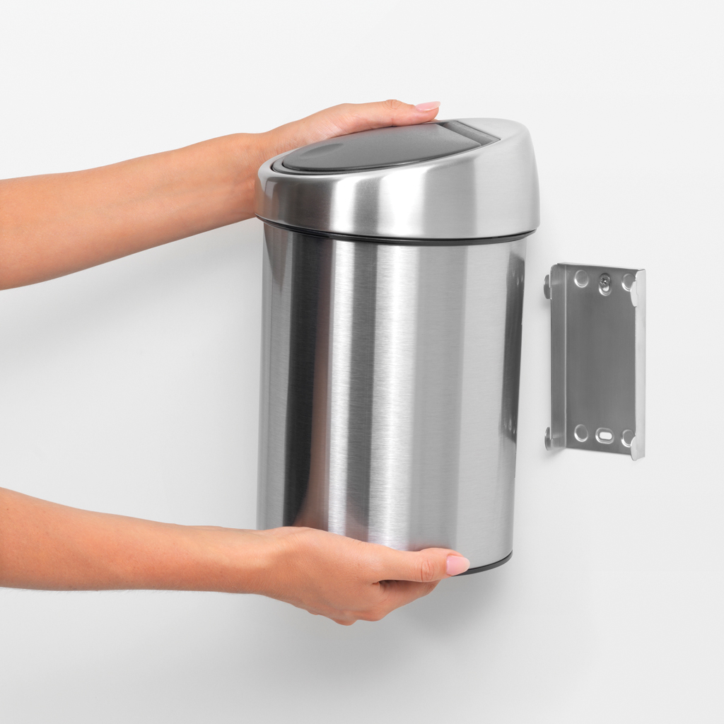 Touch Bin, 3 litre - Matt Steel-4898
